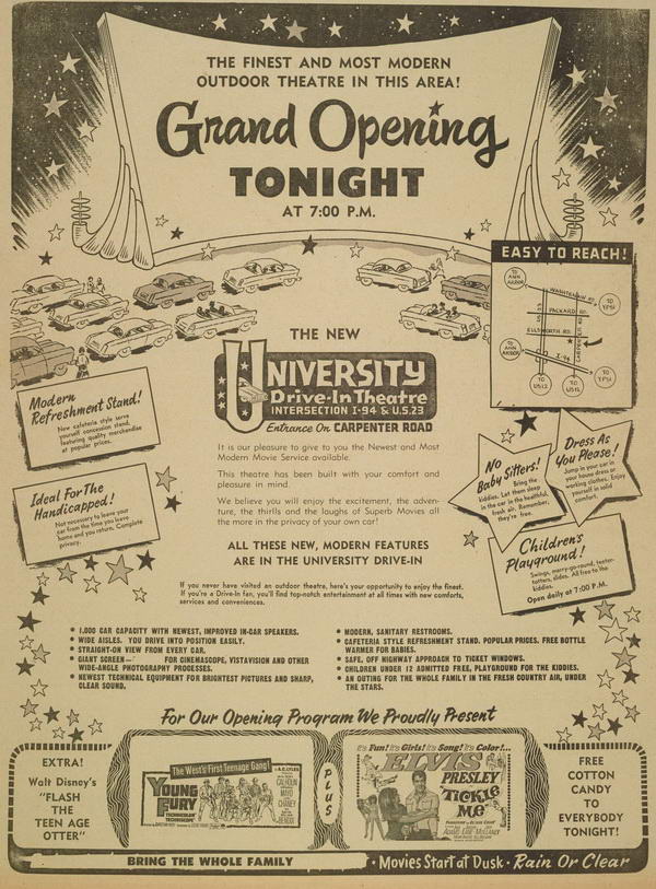 University Drive-In Theatre - July 9 1965 Ad (newer photo)
